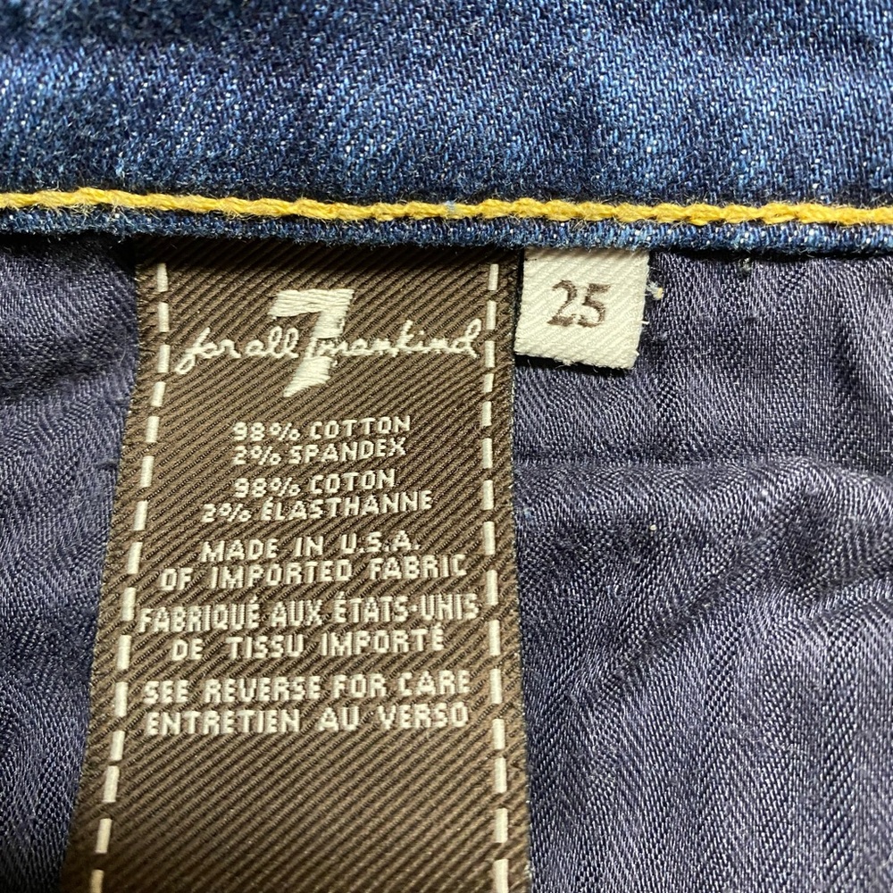 7 For All Mankind Relaxed Skinny Medium Wash Mid Rise Ripped Jeans Size 25” - Picture 11 of 12